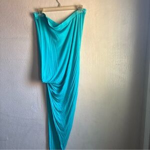 Caribbean Teal Rayon Dress Y2K